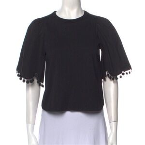 See By Chloe Black Crop Top